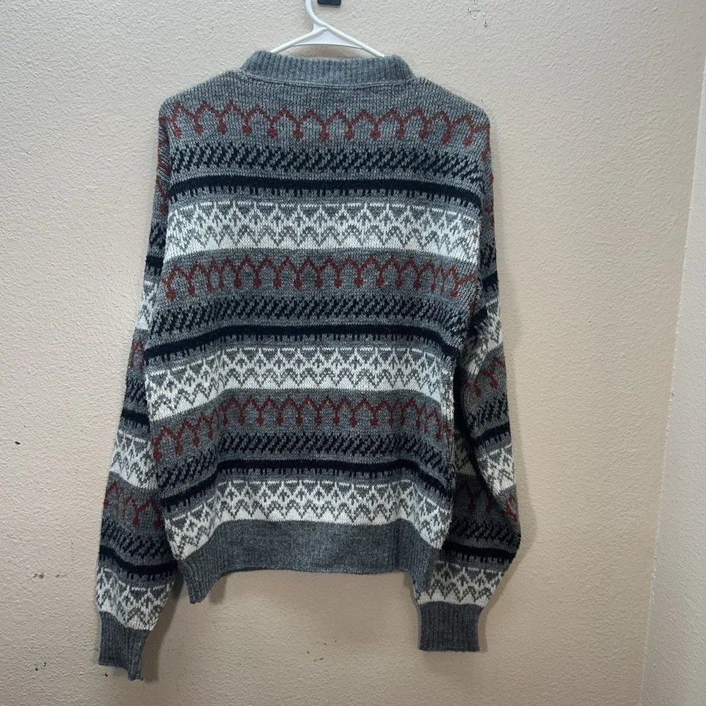VTG 70s Campus Wintuk Nordic Fairisle‎ Sweater Knit Crewneck Size M Mens Holiday
